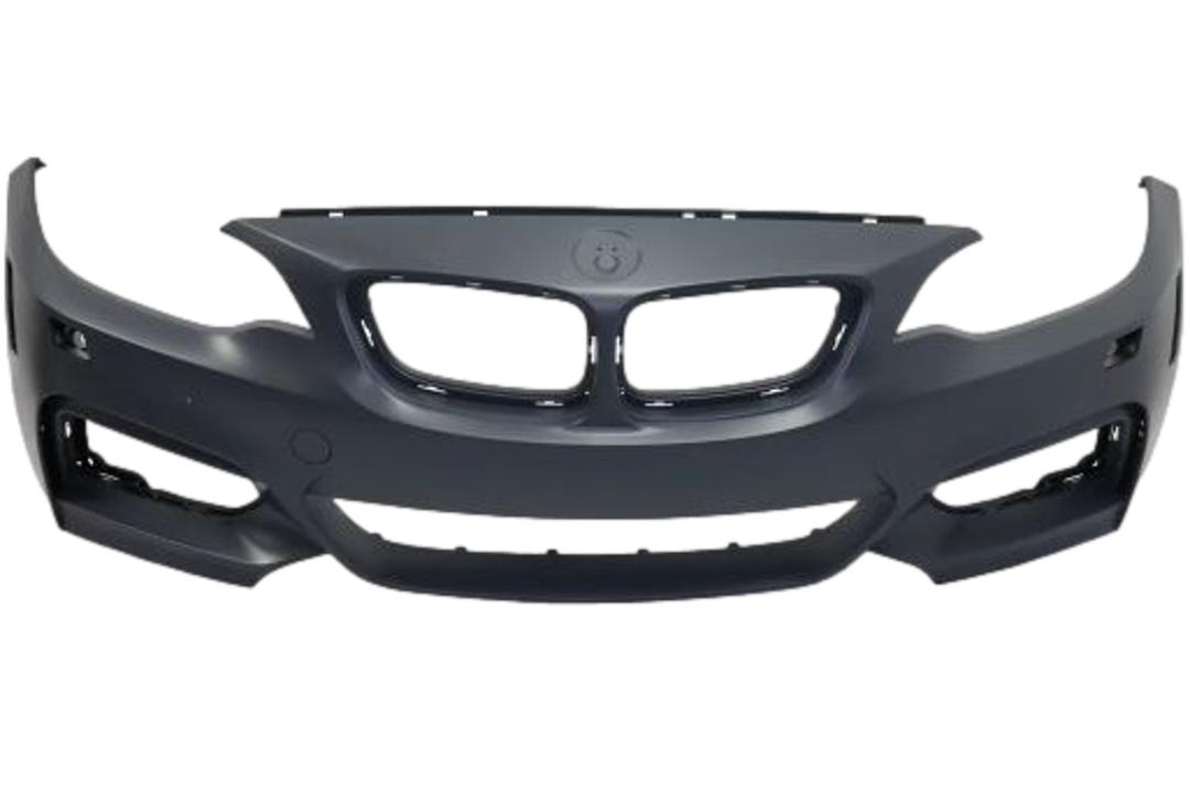 2017-2021 BMW 2-Series Front Bumper Painted WITH: M-Package, Head Light Washer Holes | WITHOUT: Park Assist Sensor Holes, Park Distance Sensor Holes 51118058095