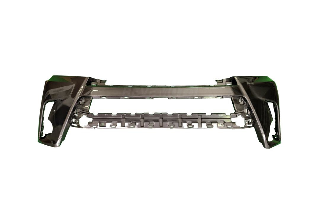 2017-2019 Toyota Highlander Front Bumper Cover Painted Predawn Gray Mica (1H1) WITH Park Assist Sensor Holes, Object Sensors 521190E938