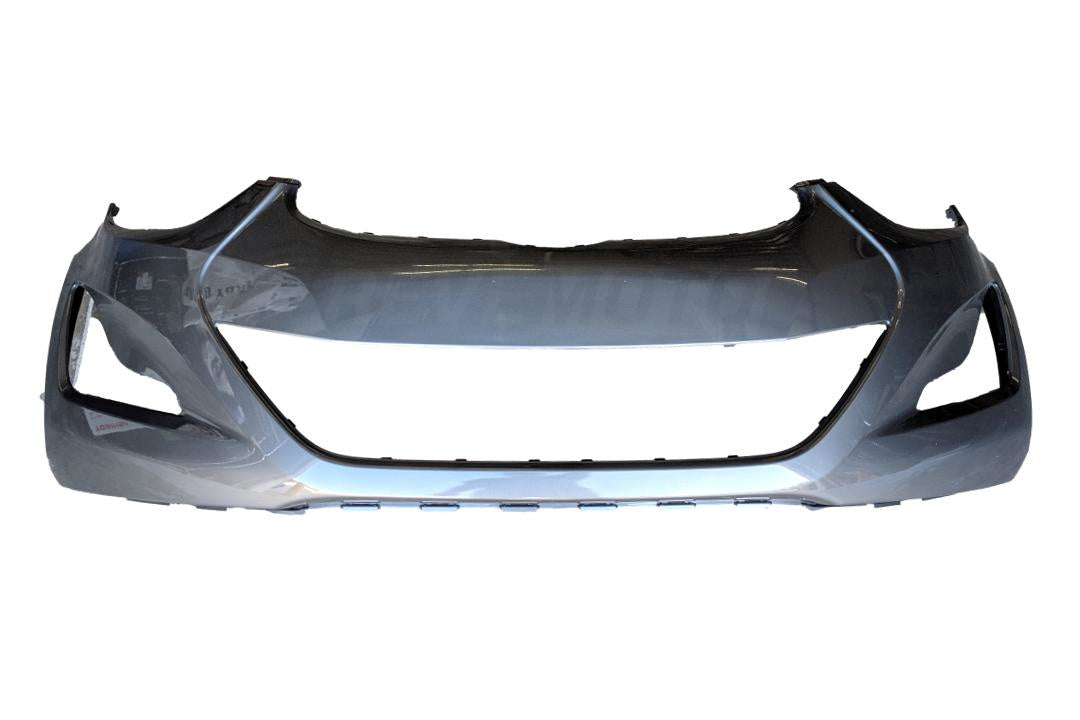 2014-2016 Hyundai Elantra Front Bumper Painted Harbor Gray Metallic (P3) Sedan USA Built WITHOUT: Tow Hook Hole 865113Y500