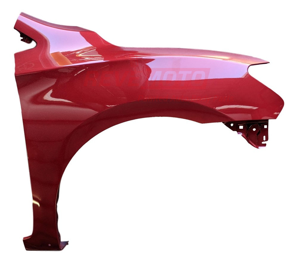 2015 Nissan Sentra Passenger Side Fender, With Rocker Molding Holes, Painted Red Pearl (NAH)