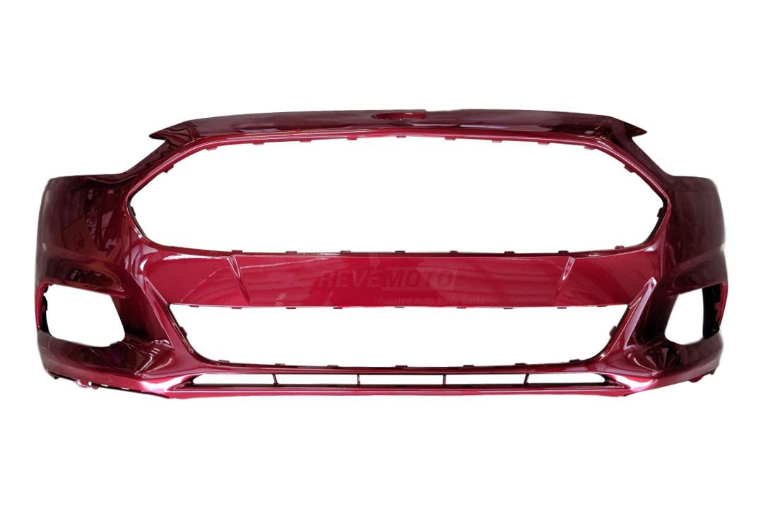 2013-2016 Ford Fusion Front Bumper Painted Ruby Red Metallic (RR) / WITHOUT: Park Assist Sensor Holes, Tow Hook Holes DS7Z17D957AAPTM FO1000680