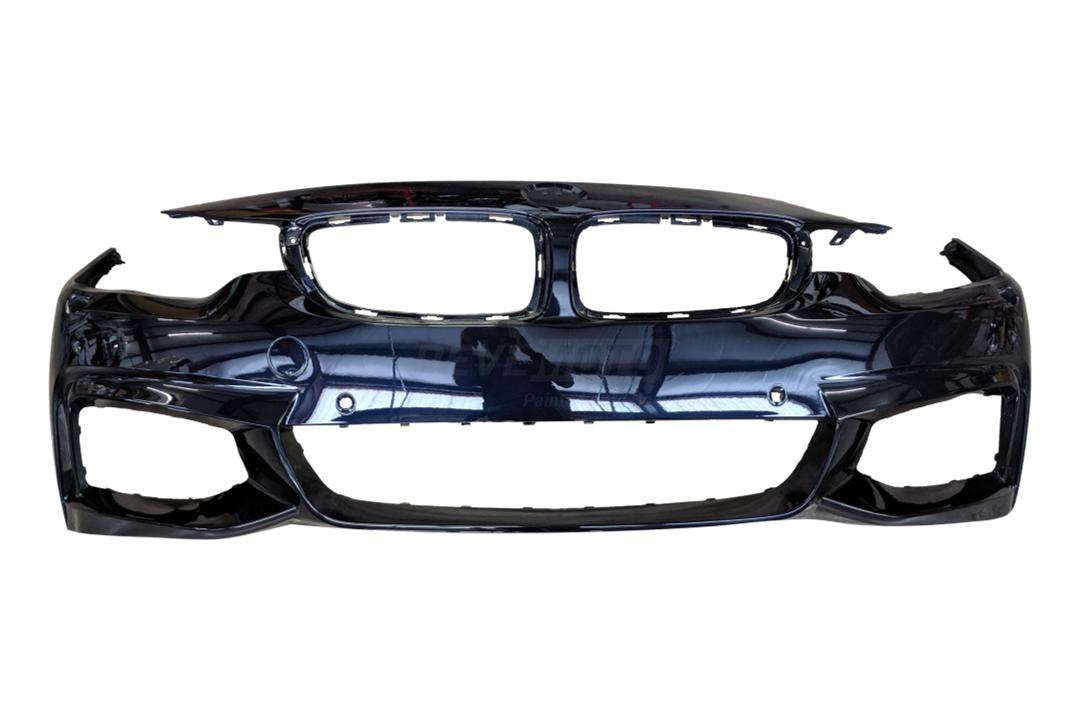 2014-2020 BMW 4-Series Front Bumper Cover (With M-Package, With Camer, Head Light Washer Holes, Park Assist Sensor Holes, Park Aid) Painted Carbon Black Metallic (416) 51118061935