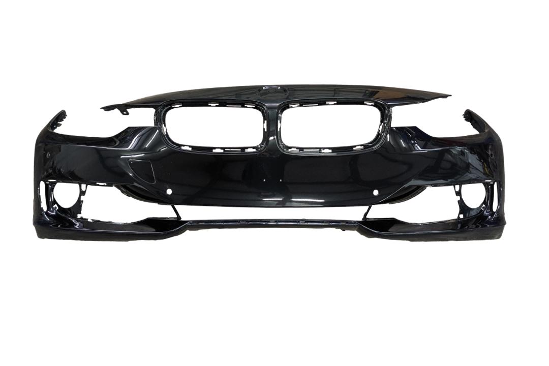 2013-2018 BMW 3-Series Front Bumper Painted_Black_Sapphire_Metallic_475_Sedan/Wagon | WITH: M-Package, Parking Distance Control Holes, Park Assistant Sensor Holes, Side View Camera Holes | WITHOUT: Head Light Washer Holes_ 51118067955_ BM1000291