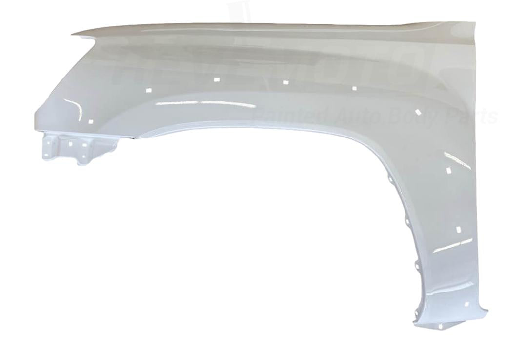 2005-2015 Toyota Tacoma Driver Side Fender Painted Super White II (40) WITH: Flare Holes, Molding Holes, Pre-Runner Package, Also Fits RWD 5381204100