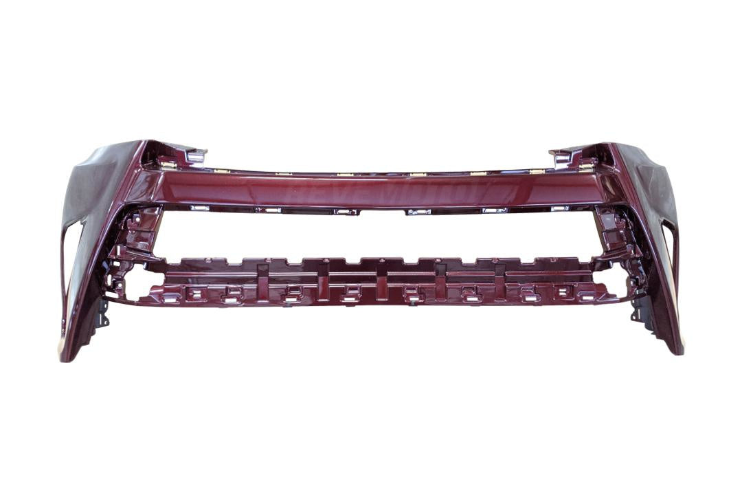 2017-2019 Toyota Highlander Front Bumper Cover Painted Ooh La La Rouge Mica (3T0) WITHOUT Park Assist Sensor Holes, Object Sensors 521190E937