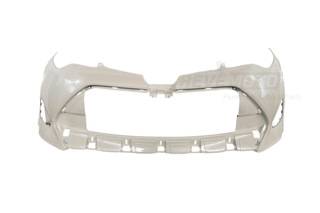 2017-2019 Toyota Corolla Front Bumper Cover Painted Blizzard Pearl (070) 5211903907 TO1000423 ReveMoto Painted Auto Parts Replacement 