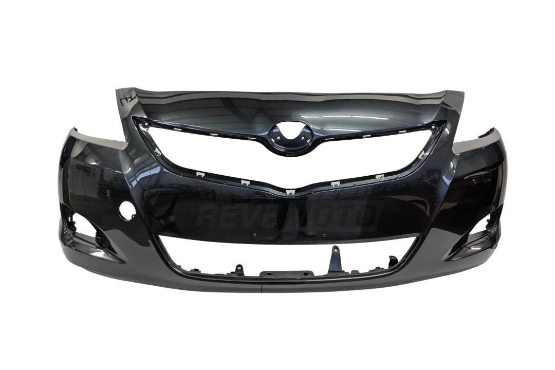 thumbnail image 2 of Front Bumper Upper & Lower Grille Assembly Set For 2007-2008 Toyota Yaris Sedan - Black 2 of 6