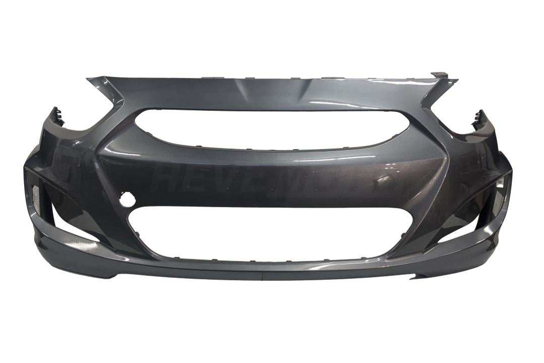2014-2017 Hyundai Accent Front Bumper Painted Triathlon Gray Metallic (N9S) Sedan/Hatchback 865111R010