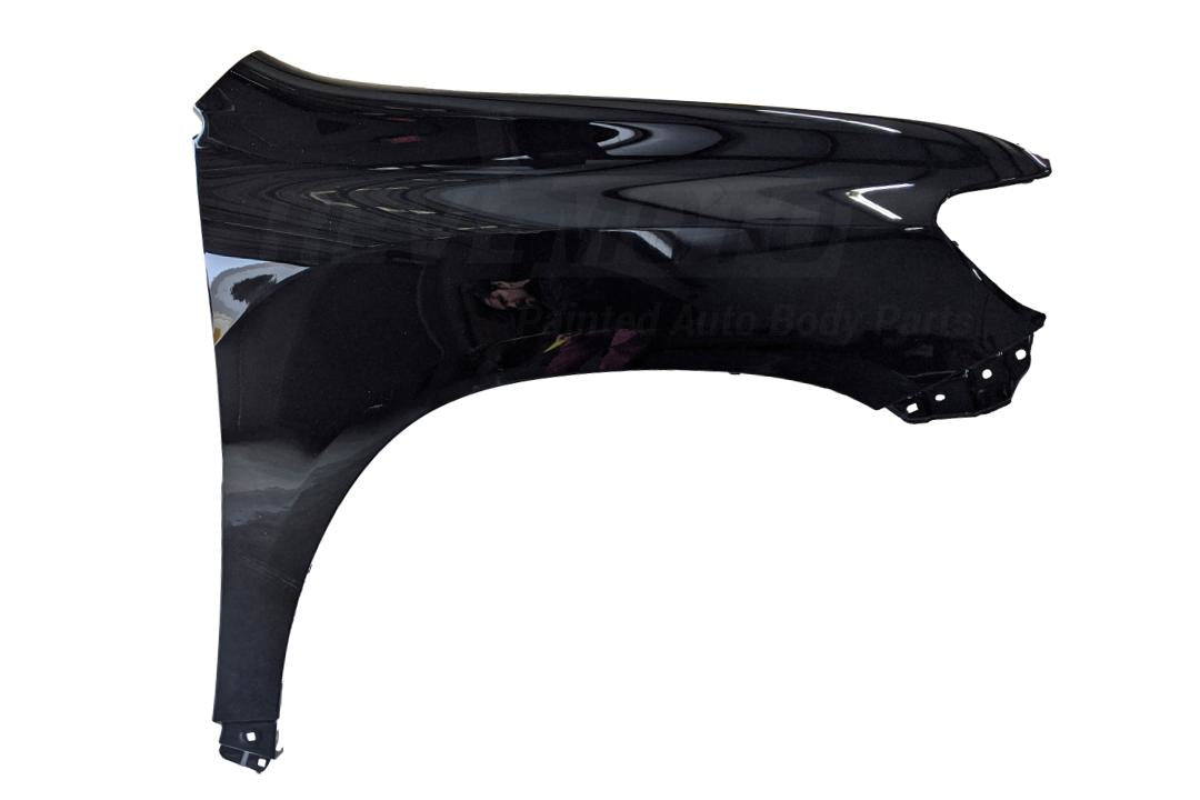 2008-2010 Toyota Highlander Painted Fender Black (202) Right, Passenger Side, WITHOUT Antenna Hole 538010E040