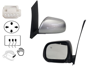 2012 Toyota Sienna Driver Side View Mirror Painted Silver Sky Metallic (1D6) , Power; Heated; Manual Folding; Without Signal light; Without Memory; Without Blind Spot; 8794008092C0