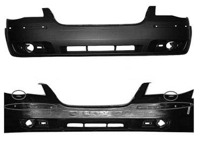 Chrysler 08-10 Town And Country Front Bumper; w/ Groove for Chrome Inserts; w/ Headlight Washer Holes; 1KG12TZZAC
