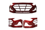 2018-2019 Hyundai Sonata Front Bumper Painted Scarlet Red Metallic (PR3) WITHOUT Hybrid, Sport Models 86511C2AA0