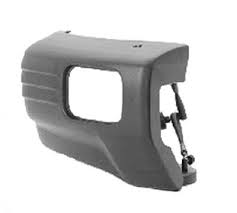 1997-2000 Mitsubishi Montero Driver Side Outer Front Bumper End (w/ Head Light Washer; Plastic)