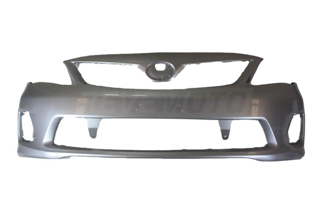 Painted Front Bumper Cover for 2011-2013 Toyota Corolla Classic Silver Metallic (1F7) 5211912963 TO1000380 ReveMoto Painted Auto Body Parts
