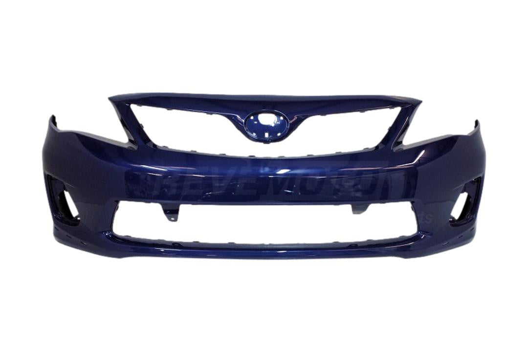 Painted Front Bumper Cover for 2011-2013 Toyota Corolla Dark Blue Metallic (8W7) 5211903901 TO1000372 ReveMoto Painted Auto Body Parts

