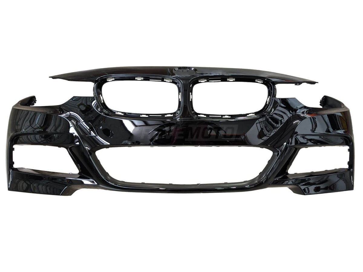 Painted Front Bumper Cover for 2013-2018 BMW 328i Jet Black (668) 51118067951 BM1000295