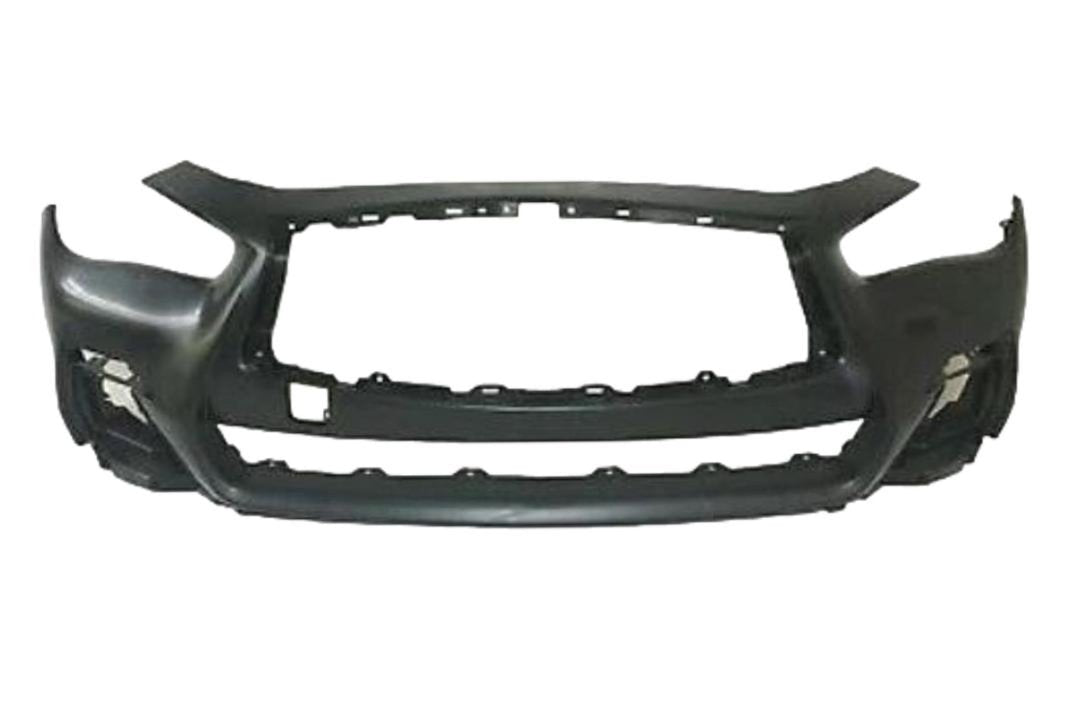Painted Front Bumper Cover for 2018-2020 Infiniti Q50 (WITH: Sport | WITHOUT: Park Assist Sensor Holes) 620226HJ0H IN1000282