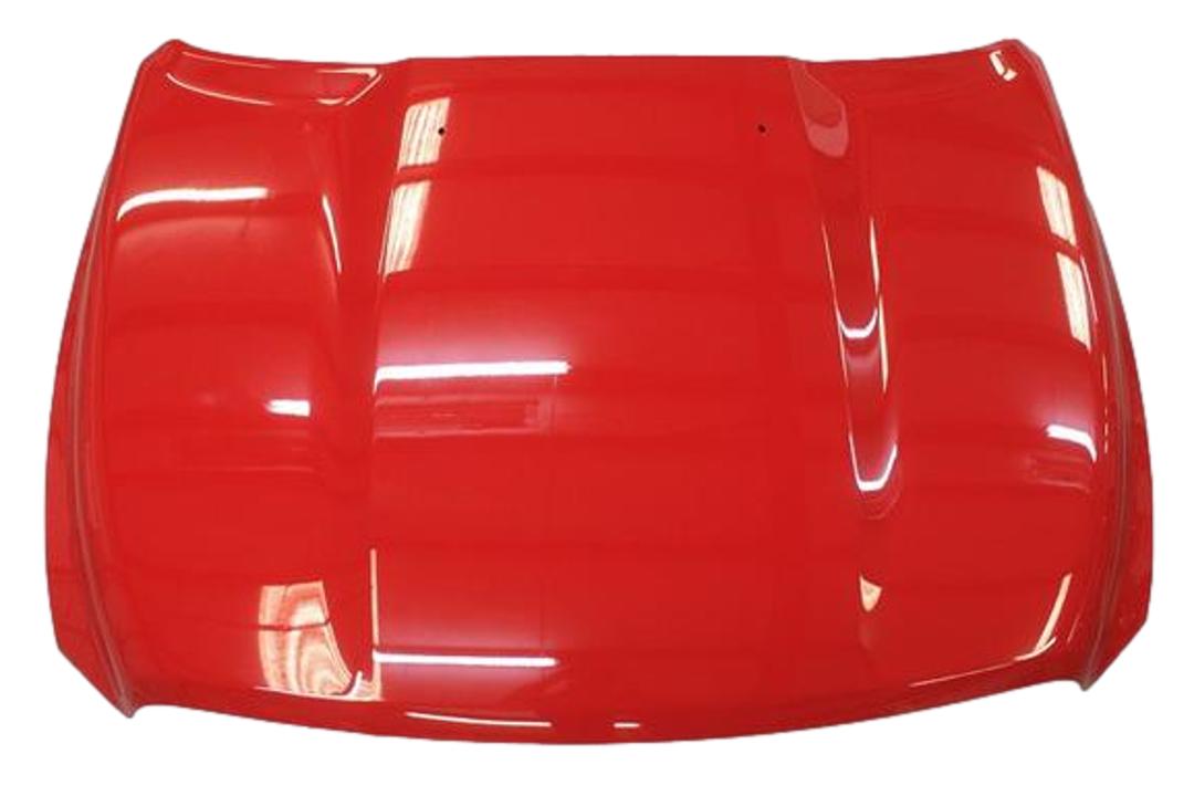 Painted Hood for 2011-2018 Ram 1500 (Aftermarket | WITHOUT: Hood Scoop | Aluminum) Flame Red (PR4) 68160234AD CH1230275