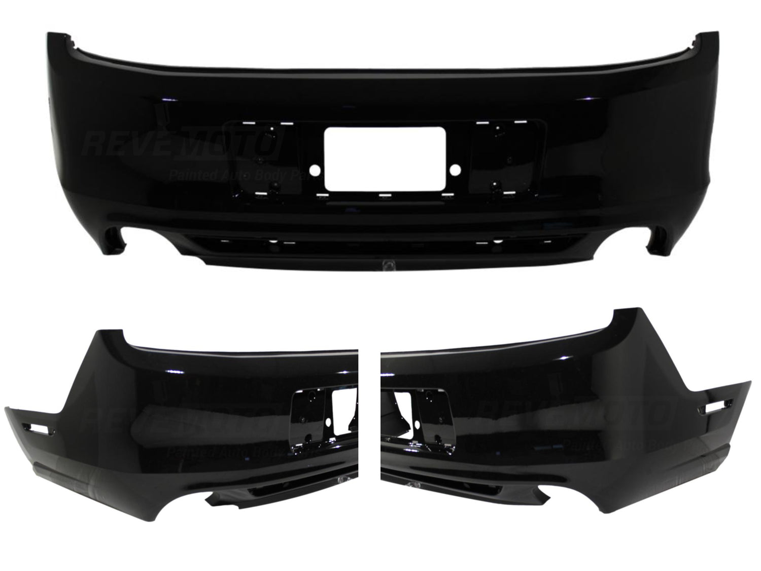 Painted Rear Bumper Cover for 2013-2014 Ford Mustang WITH: App Package WITHOUT Reverse Sensors, Painted Ebony (UA) DR3Z17K835APTM FO1100688