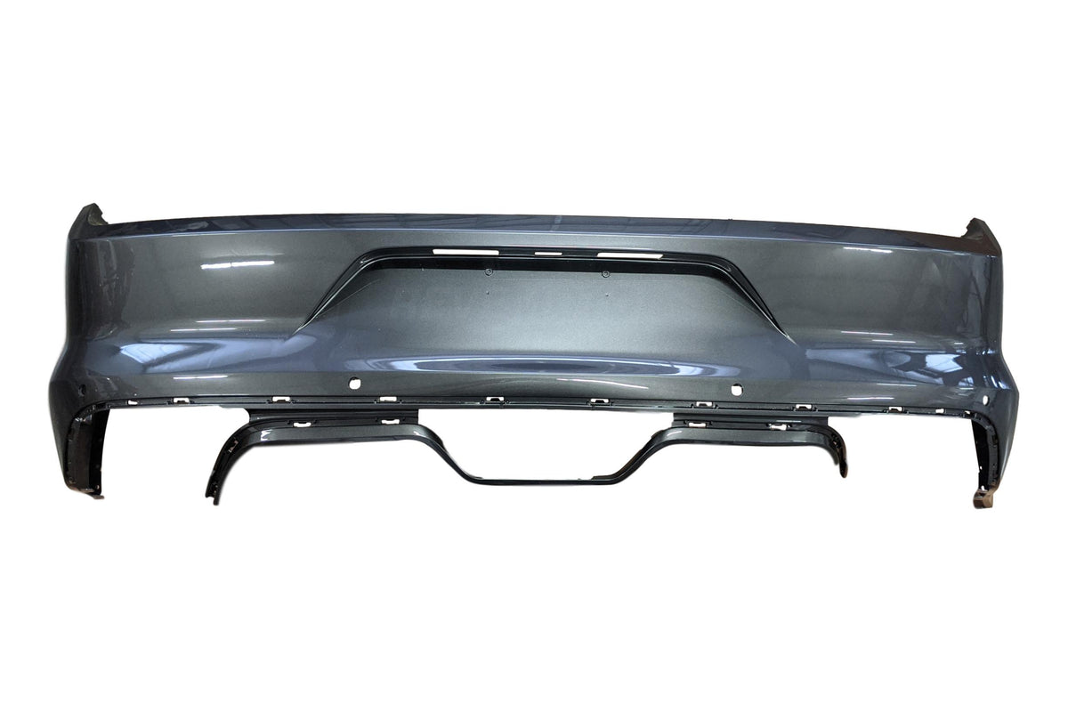 Painted Rear Bumper Cover for 2015-2017 Ford Mustang Magnetic Metallic (J7) WITH: Reverse Sensor WITHOUT: Park Assist Sensor Holes, Lower Cover FR3Z17K835BB FO1100711