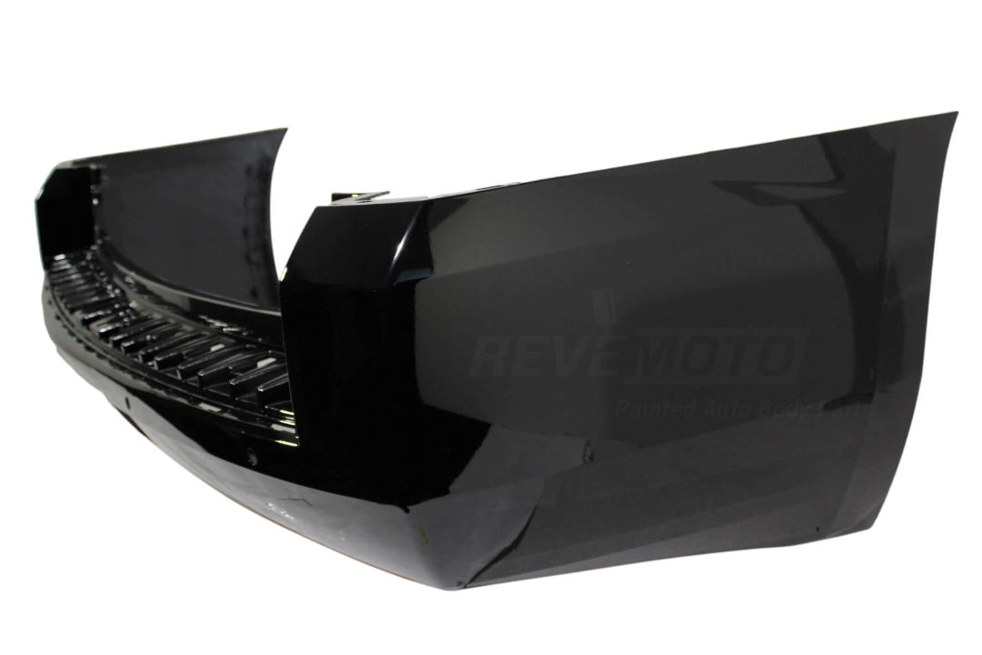 Painted Rear Bumper Cover for 2017-2019 Chevrolet Tahoe Black (WA8555) WITH Park Assist Sensor Holes, Blind Spot Brackets (right view) 84335287 GM1100995 ReveMoto Painted Auto Body Parts