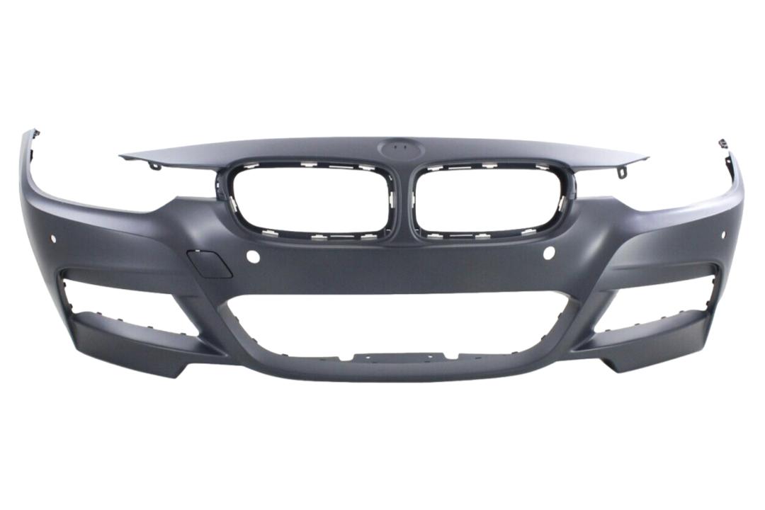 2013-2018 BMW 3-Series Front Bumper Painted_Sedan/Wagon | WITH: M-Package, Parking Distance Control Holes, Park Assistant Sensor Holes, Side View Camera Holes | WITHOUT: Head Light Washer Holes_ 51118067955_ BM1000291