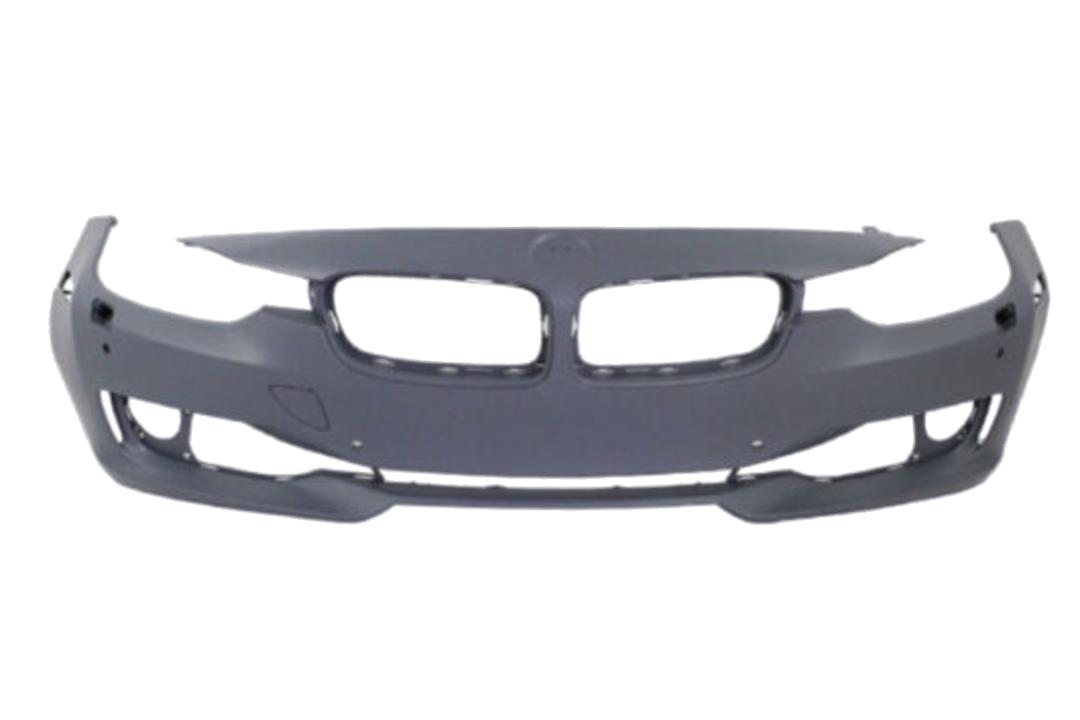 2012-2015 BMW 3-Series Front Bumper Painted_(Sedan/Wagon) WITH: Head Light Washer Holes, 4 Parking Distance Control Holes | WITHOUT: M-Package, Molding Holes, Park Assist Sensor Holes, Side Camera Holes_51117293018_ BM1000259