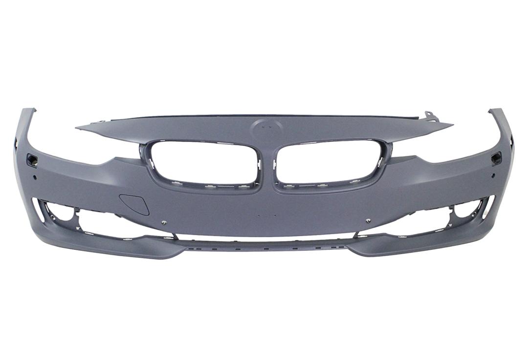 2012-2015 BMW 3-Series Front Bumper Painted_(Sedan/Wagon) WITH: Molding Holes, Head Light Washer Holes, 4 Parking Distance Control Holes, 2 Park Assist Sensor Holes, Side Camera Holes | WITHOUT: M-Package_ 51117293090_ BM1000267