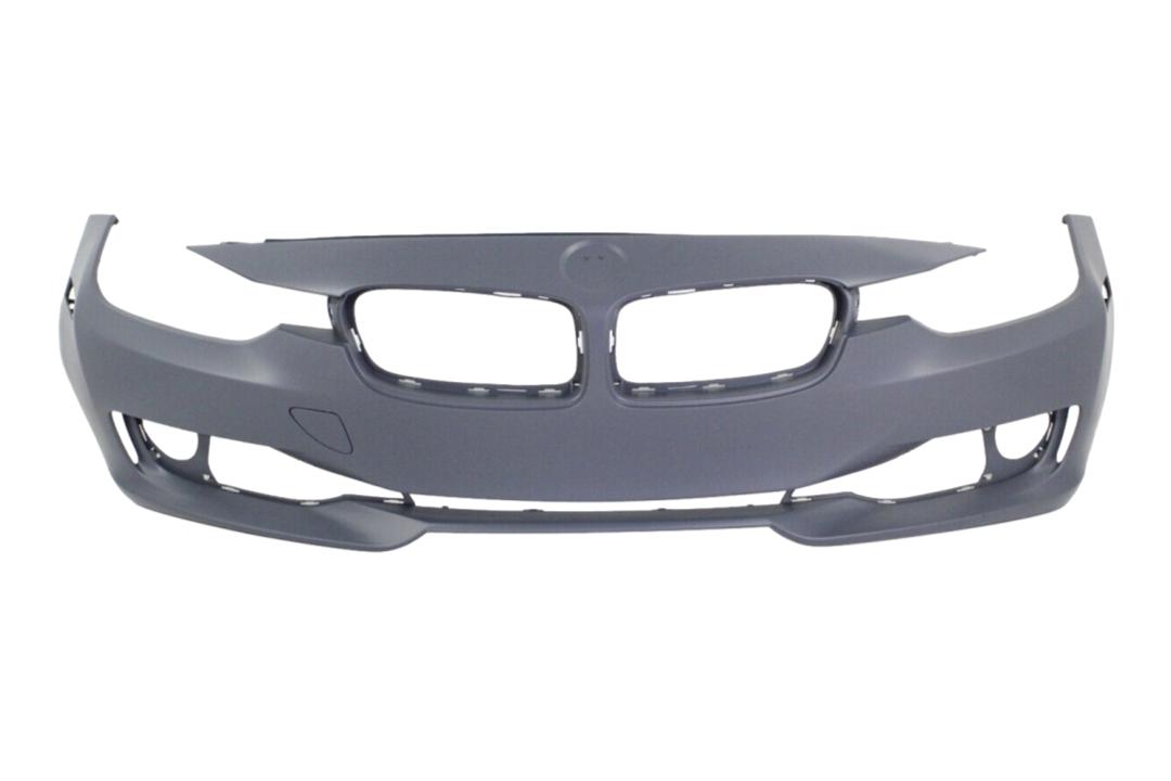 2012-2015 BMW 3-Series Front Bumper Painted_(Sedan/Wagon) WITH: Molding Holes, 4 Parking Distance Control Holes, 2 Park Assist Sensor Holes, Side Camera Holes | WITHOUT: M-Package, Head Light Washer Holes_ 51117293089_ BM1000272