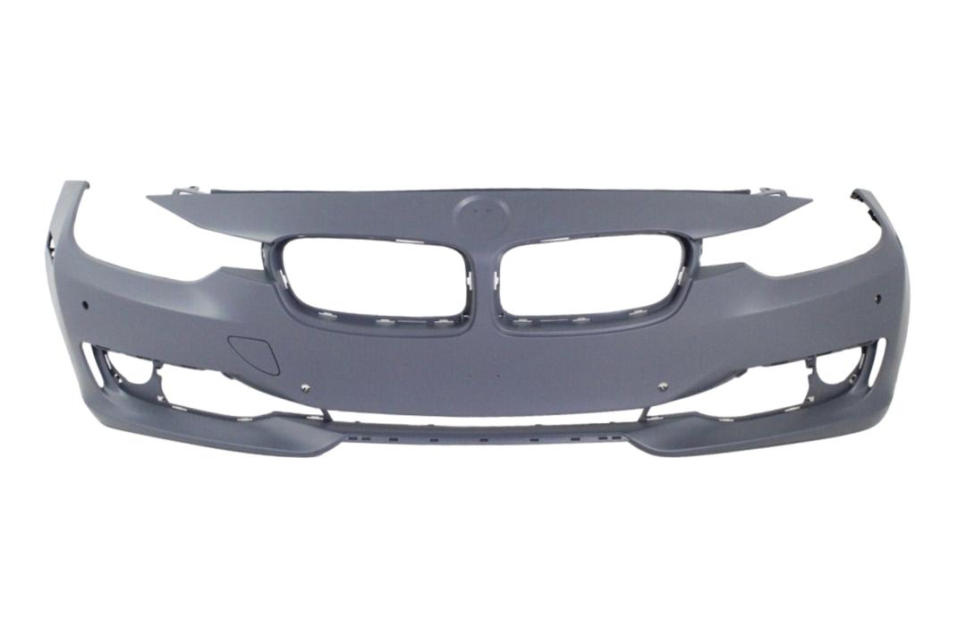 2012-2015 BMW 3-Series Front Bumper Painted_(Sedan/Wagon) WITH: Molding Holes, 4 Parking Distance Control Holes, 2 Park Assist Sensor Holes, Side Camera Holes | WITHOUT: M-Package, Head Light Washer Holes_ 51117293089_ BM1000272