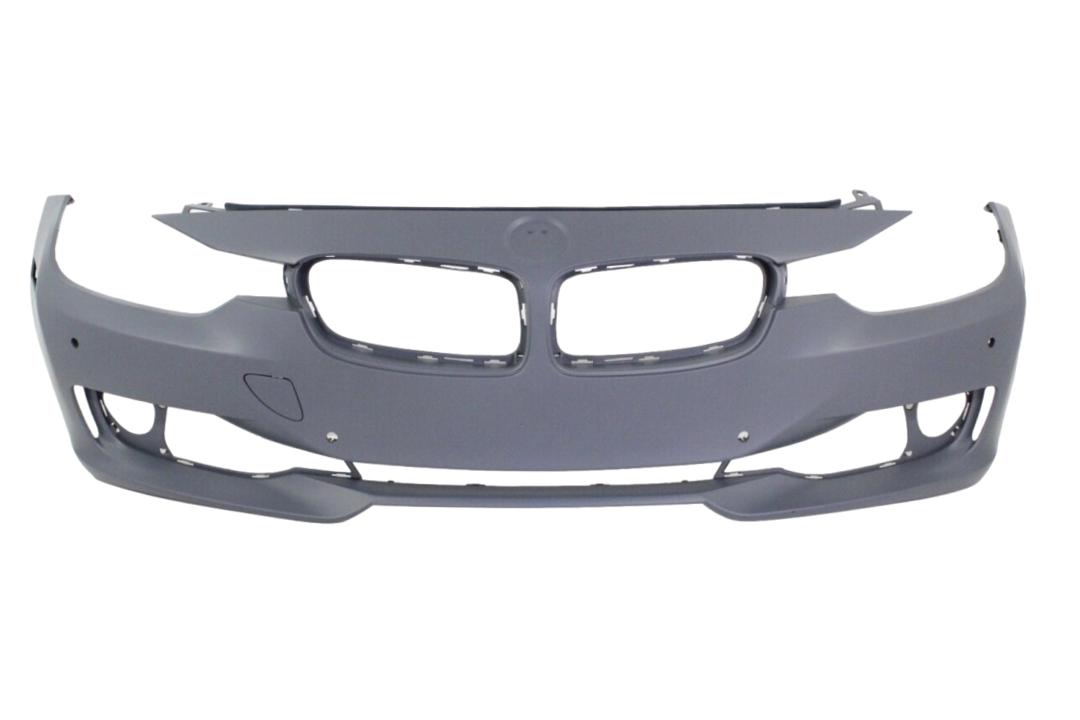 2012-2015 BMW 3-Series Front Bumper Painted_(Sedan/Wagon) WITH: 4 Parking Distance Control Holes, 2 Park Assist Sensor Holes, Side Camera Holes | WITHOUT: M-Package, Molding Holes, Head Light Washer Holes_ 51117293015_ BM1000262