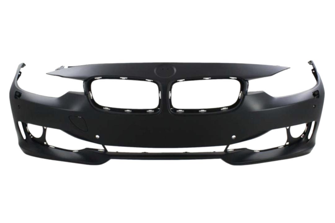 2012-2015 BMW 3-Series Front Bumper Painted_WITH: Side Camera Holes, Head Light Washer Holes, Parking Distance Control Holes, Park Assist Sensor Holes | WITHOUT: M-Package, Molding Holes_ 51117293016_ BM1000257