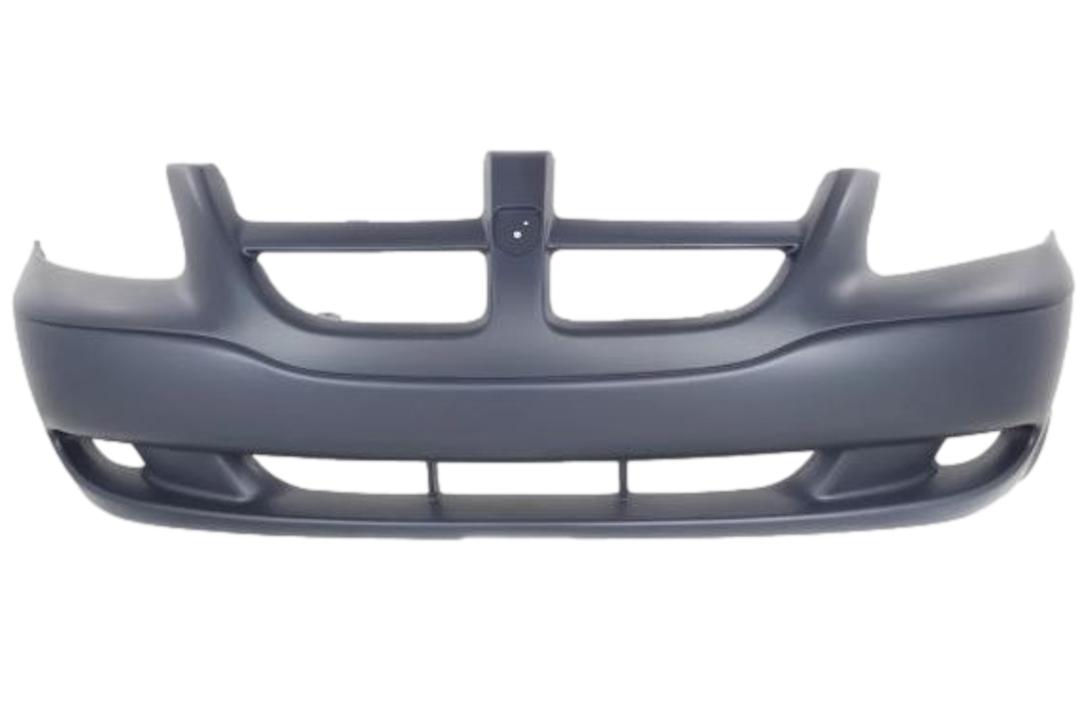 2001-2004 Dodge Caravan Front Bumper Painted WITHOUT: Fog Light Holes, Grained Lower