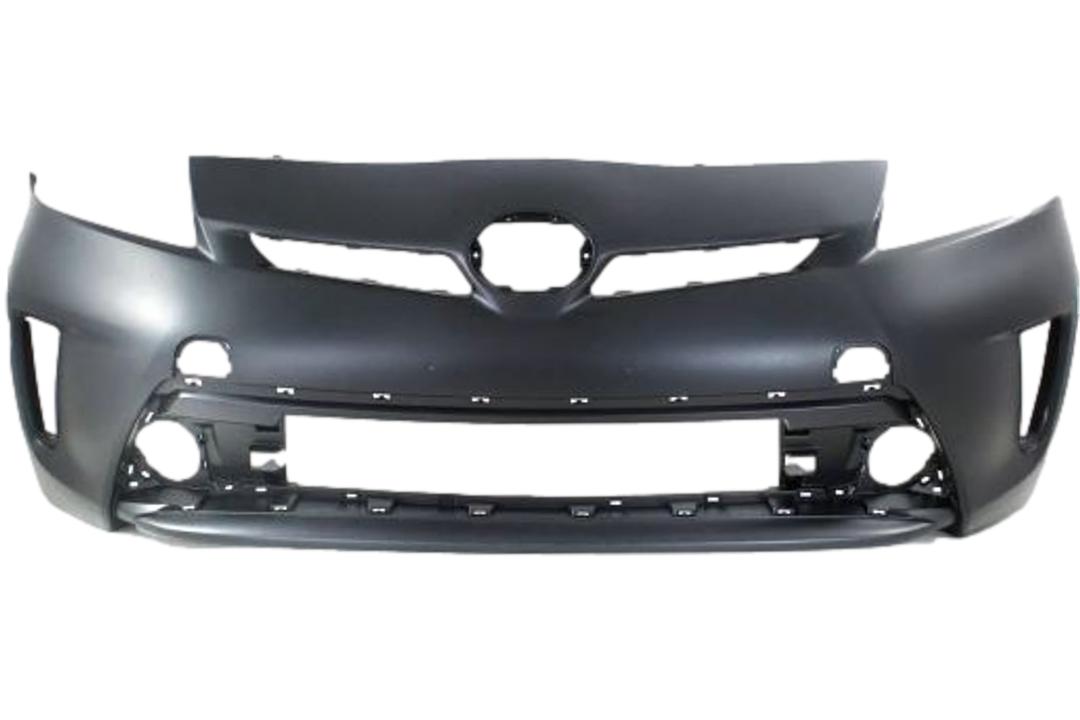 2012-2015 Toyota Prius Front Bumper Painted WITH Halogen Headlights WITHOUT Head Light Washer Holes 5211947934
