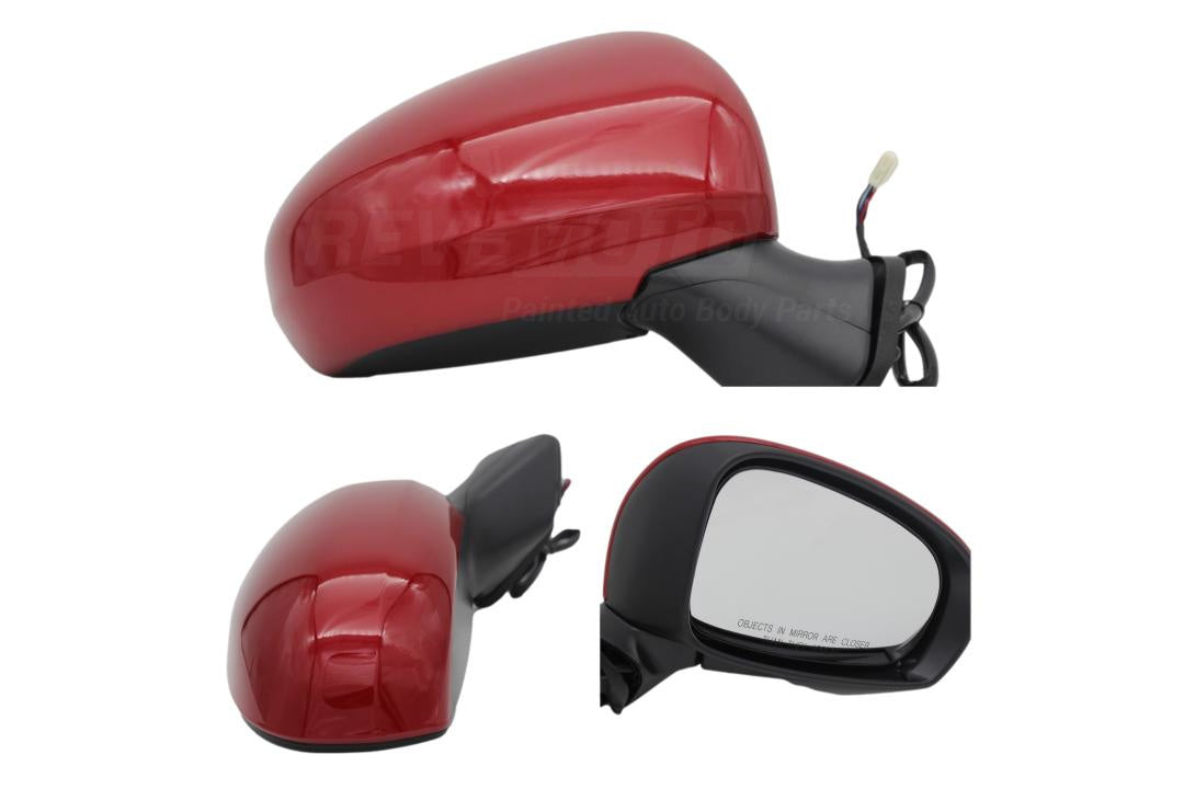 2010-2015 Toyota Prius Plug-In Side View Mirror Painted Barcelona Red Mica (3R3) WITH Power, Manual Folding, Heat WITHOUT Turn Signal Light Right, Passenger-Side 8791047180